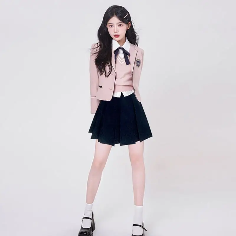 jk uniform suit spring/summer korean style college style student set school uniform dress women improve jk set