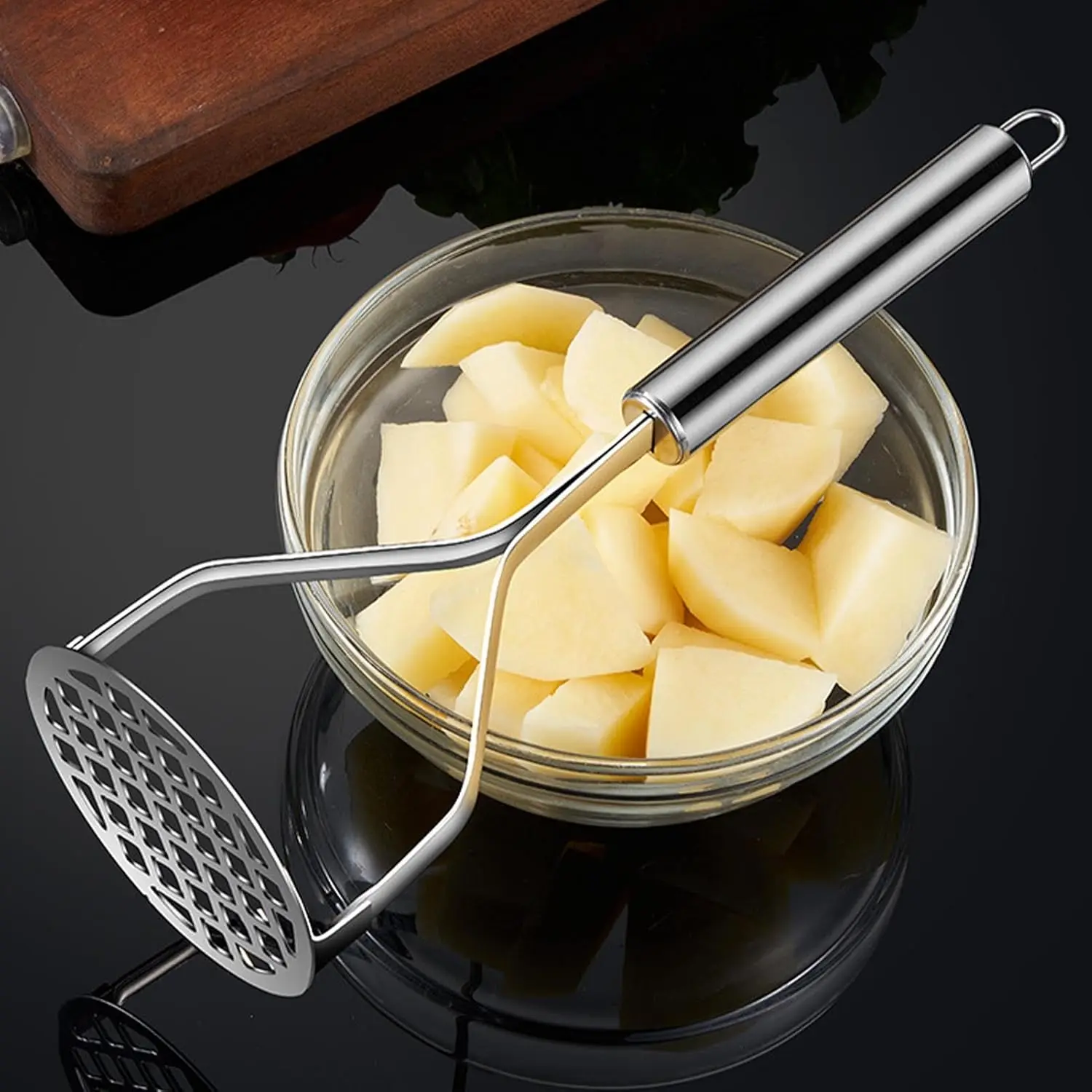 Potato Masher Heavy Duty Stainless Steel Potato Crusher Pushe Tools Mud Press Mashed Ricer