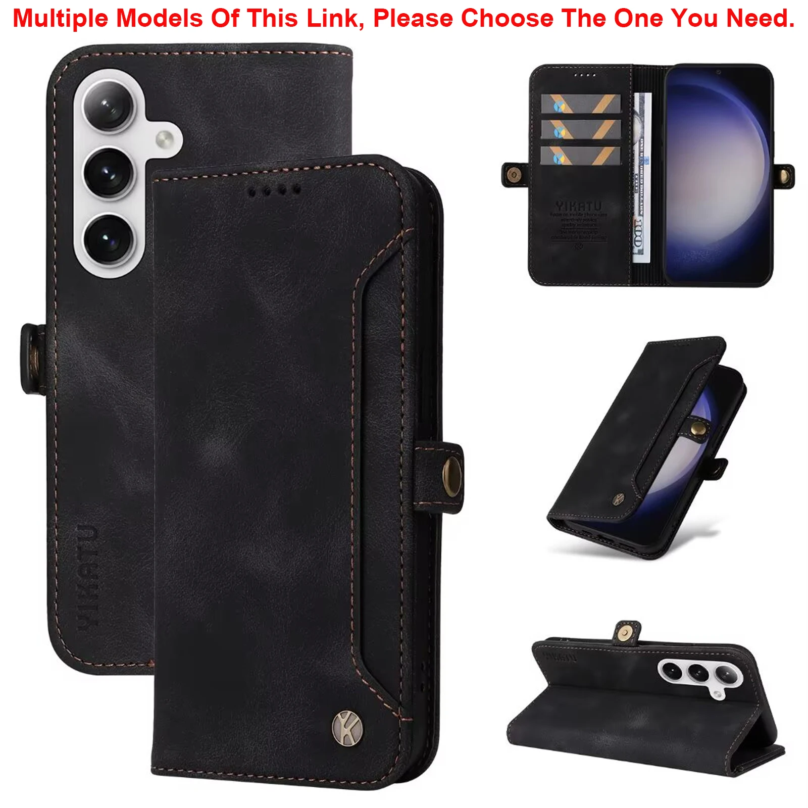 Leather Magnetic Flip Wallet Case