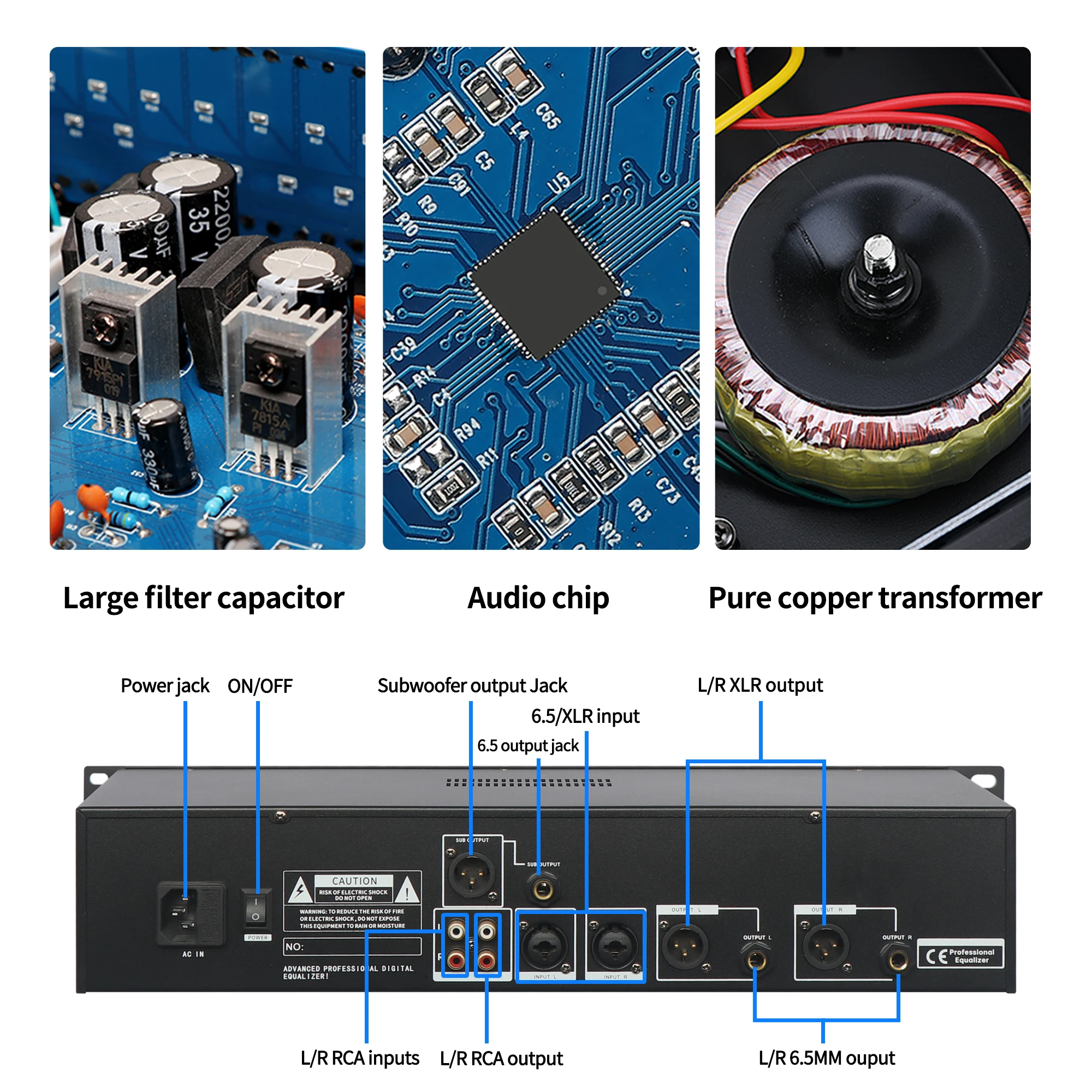 MU-231 Audio Equalizer Dual 31 Bands Digital Equaliser Profesional Sound System Equalizador Spectrum Speaker Management DGNOG