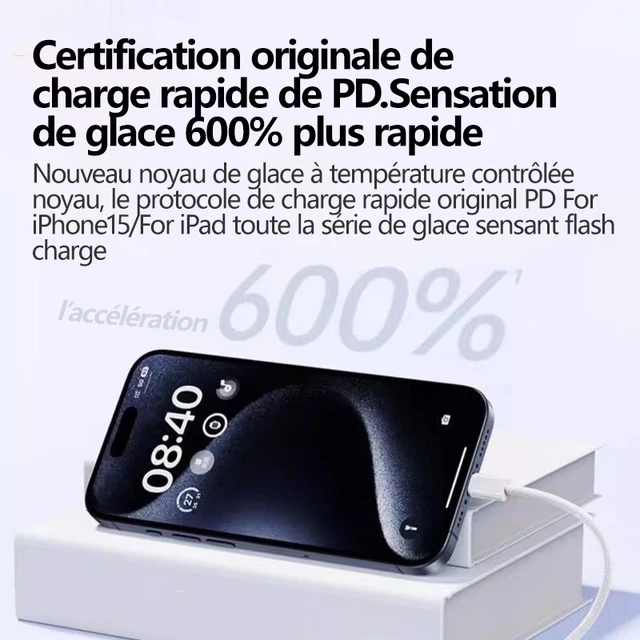 Câble USB C Original Apple Charge Rapide iPhone / Macbook / iPad