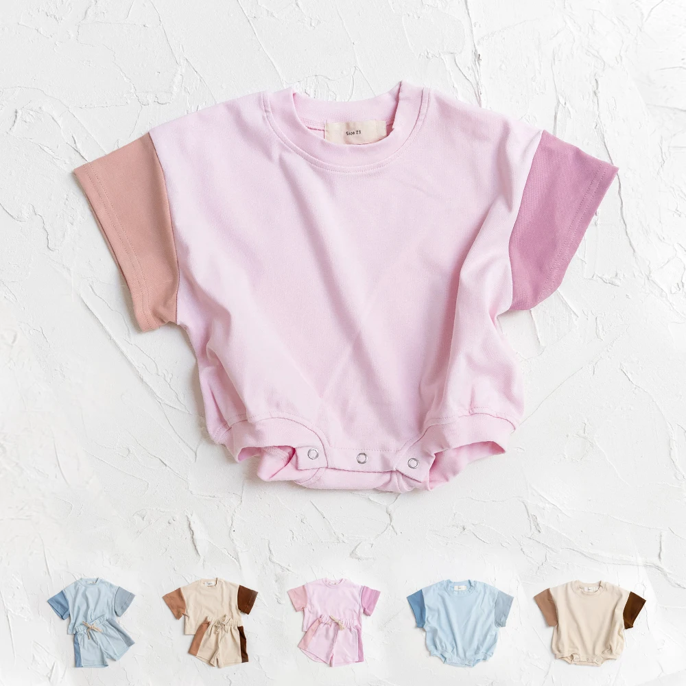 Newborn Infant Baby Girls Boys Romper Short Sleeve Cotton  Button Bodysuit Jumpsuit One-piece Sunsuit Summer Baby Clothes 3