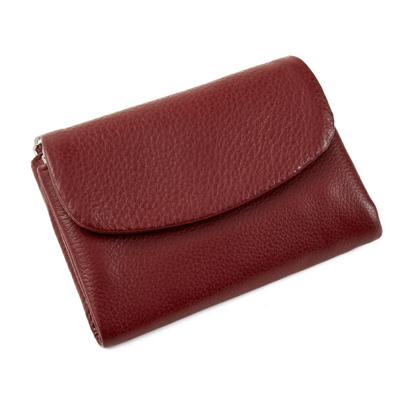 Women's RFID-Blocking Top-Grain Cowhide Wallet - Fashionable, Collapsible, and Spacious