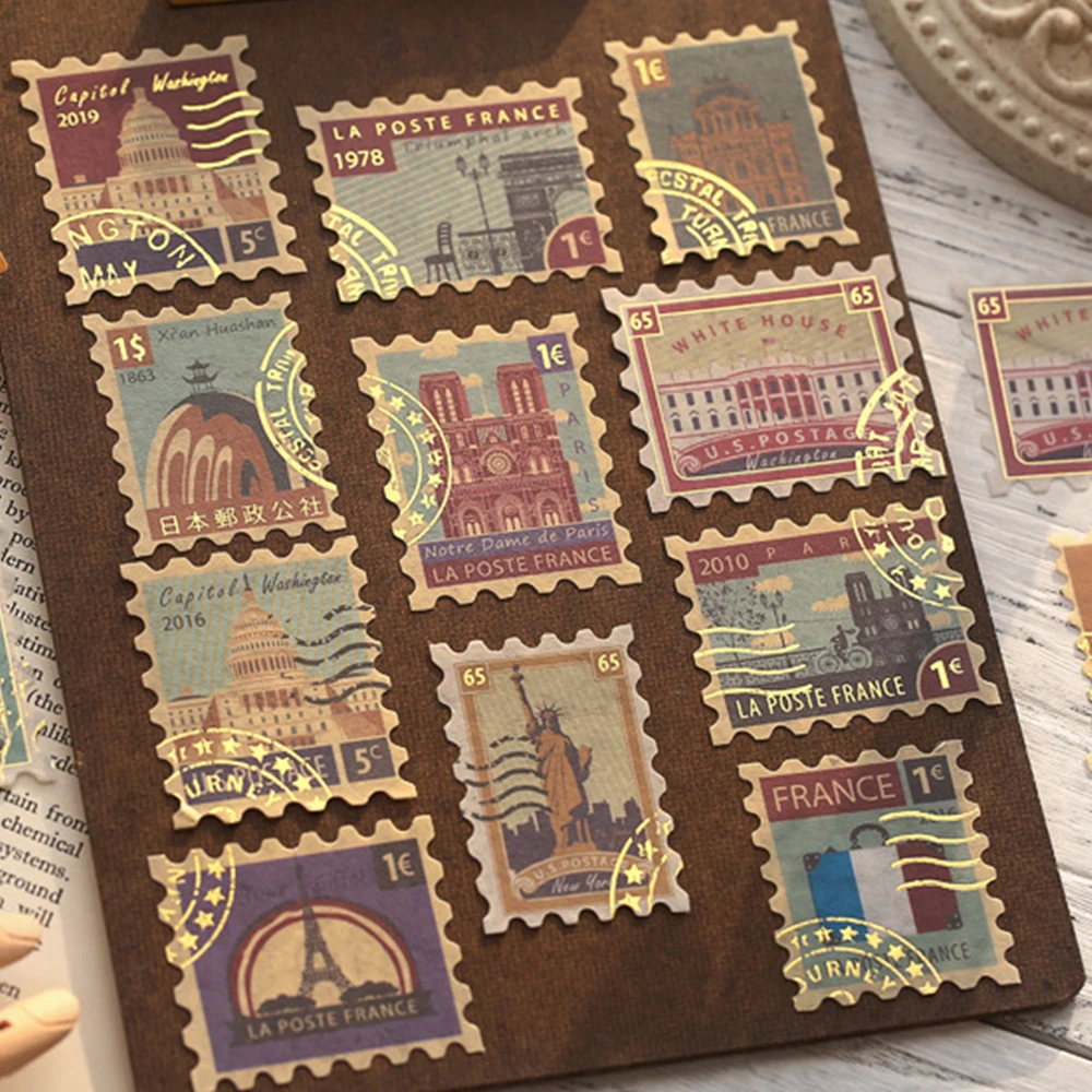 

40pcs/pack Museum Series Decorative Stickers Scrapbooking Stick Label Diary Album Stationery Retro Stamp Plant Sticker