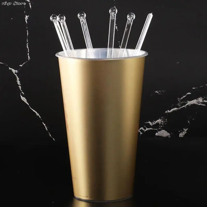 1/100Pcs Round Head Plastic Stirring Mixing Sticks Transparent Cocktail Drink Bar Muddler Ladle Stirrer Swizzle Stick Barware
