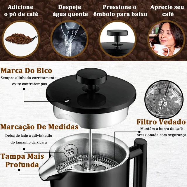 Manual Coffee Grinder Adjustable Coarseness and French Press Coffee Maker  Heat Resistant Filter Coffee Pot