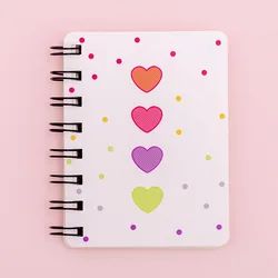 Floral Love Mini Pocket Coil Notepad - Cute Portable Side-Flip Notebook - A7 (D)