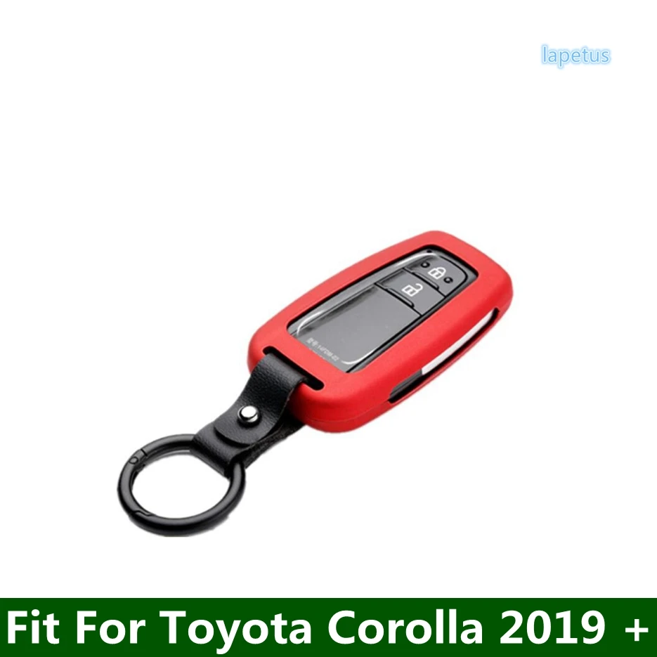 

Carbon Fiber Style Car Key Case Cover Shell Fob Fit For Toyota Corolla 2019 - 2023 Metal Modification Accessories