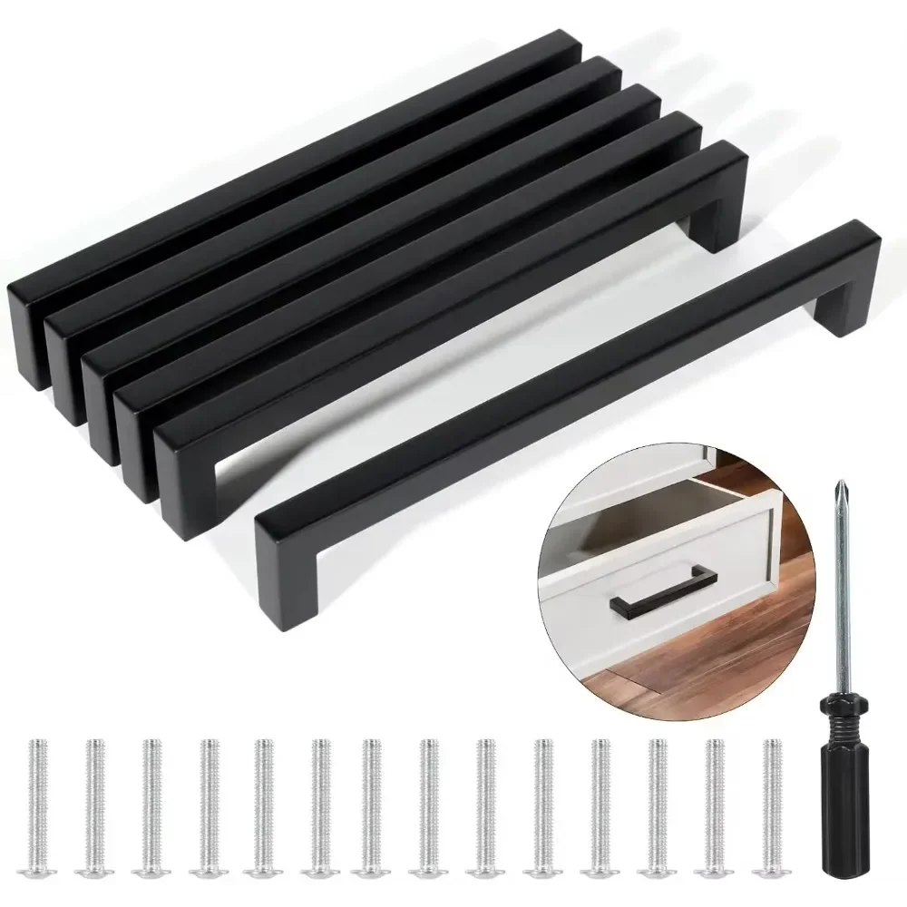 Furniture Hardware Cabinet Handles Door Knobs Drawer Pulls 6pcs 64mm 96mm 128mm 160mm 224mm 256mm furniture handles kitchen door handles