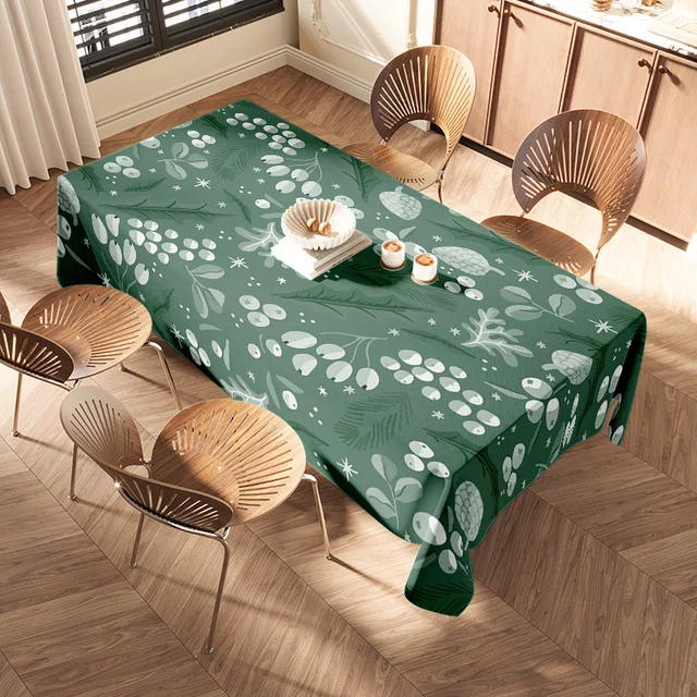 Green Floral Tablecloth Set 2