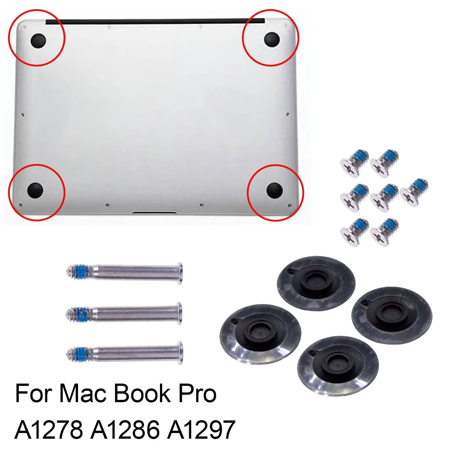 4xBottomCaseRubberFeetwithScrewsSetNon-SlipRepairforMacBookPro-AliExpress