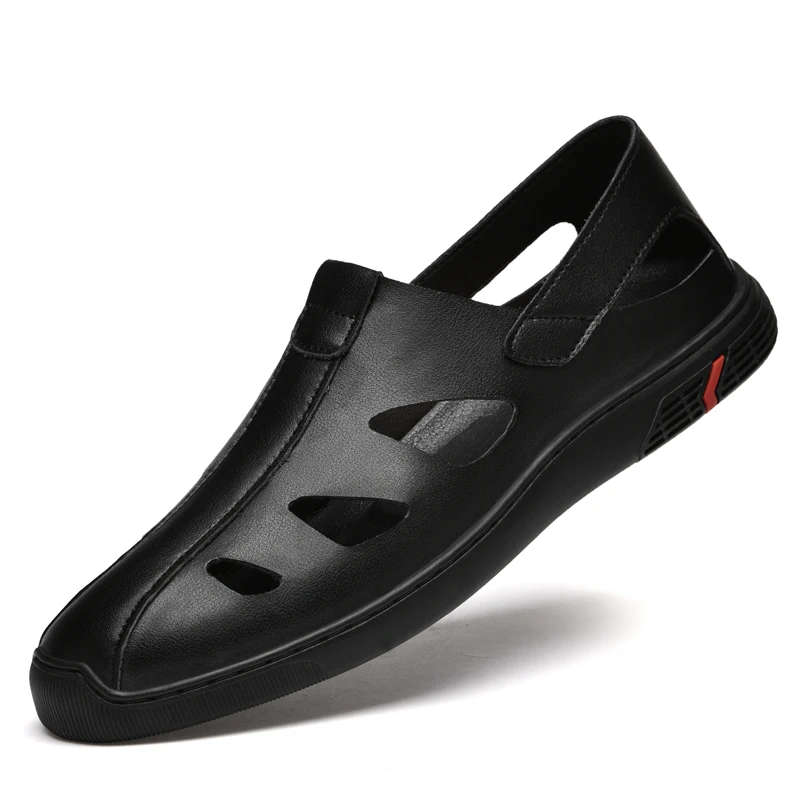 

Classic Men's Sandals Summer Soft Sandals Comfortable Men Shoes Leather Sandals Soft Outdoor Men Roman Sandals
