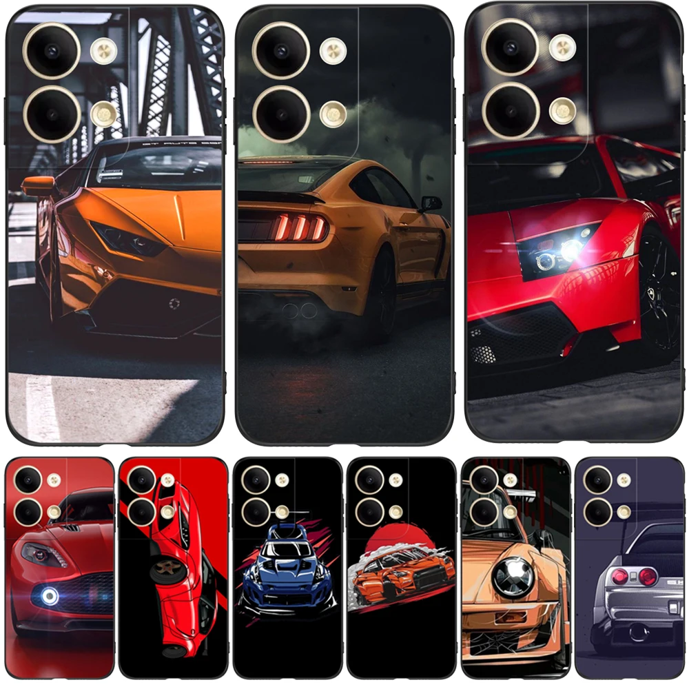 Custodia Per Oppo Reno 8 Pro 5G Custodia Posteriore Cover Protettiva Morbida In Silicone Nero Tpu Auto Sportiva Di Lusso