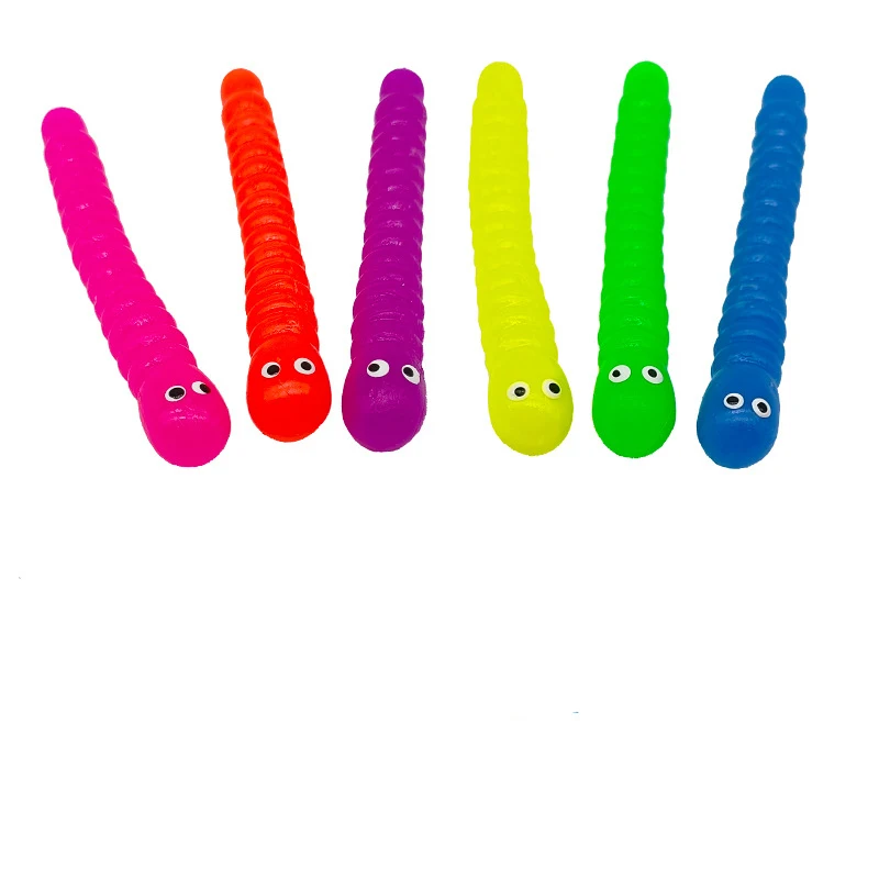 Fidget Toys 5PCS Colored Caterpillar Pull Worm Noodle Fidget Toys Stretch String