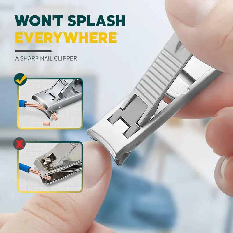 Stainless Steel Foldable Double-ended Nail Clipper Tool Fingernail Toenail Trimmer