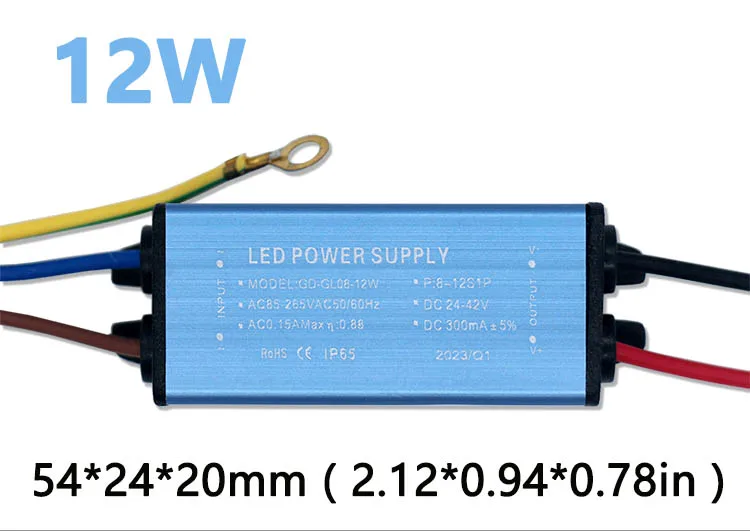 LED Driver 12W 20W 30W 50W DC24-42V LED Constant Current Voltage Lighting Transformer 300mA 600mA 900mA 1500mA for Floodlights