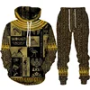 Men Hoodie Sets 3D Print Ancient Horus Egyptian God Eye of Egypt Pharaoh  Casual Loose Men's Hoodie+Pants Streetwear Jogging Set 4
