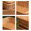 Handmade Rattan Woven Storage Trays Fruit Vegetables Bread Wicker Baskets Restaurant Serving Tabletop Display Storage Baskets 6
