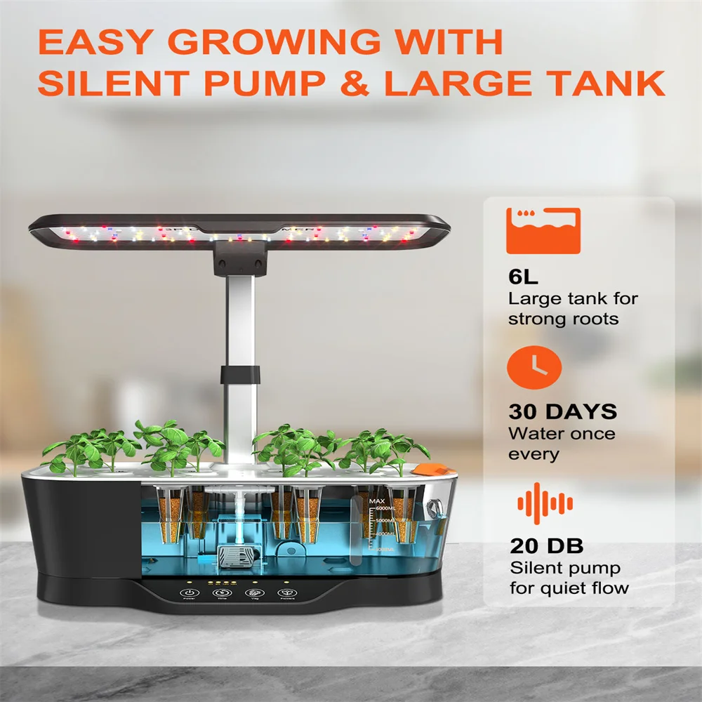 Spider Farmer Smart G12 Hydroponics Growing System for Indoor Seedling Veg Bloom Flower Plants Hydroponics