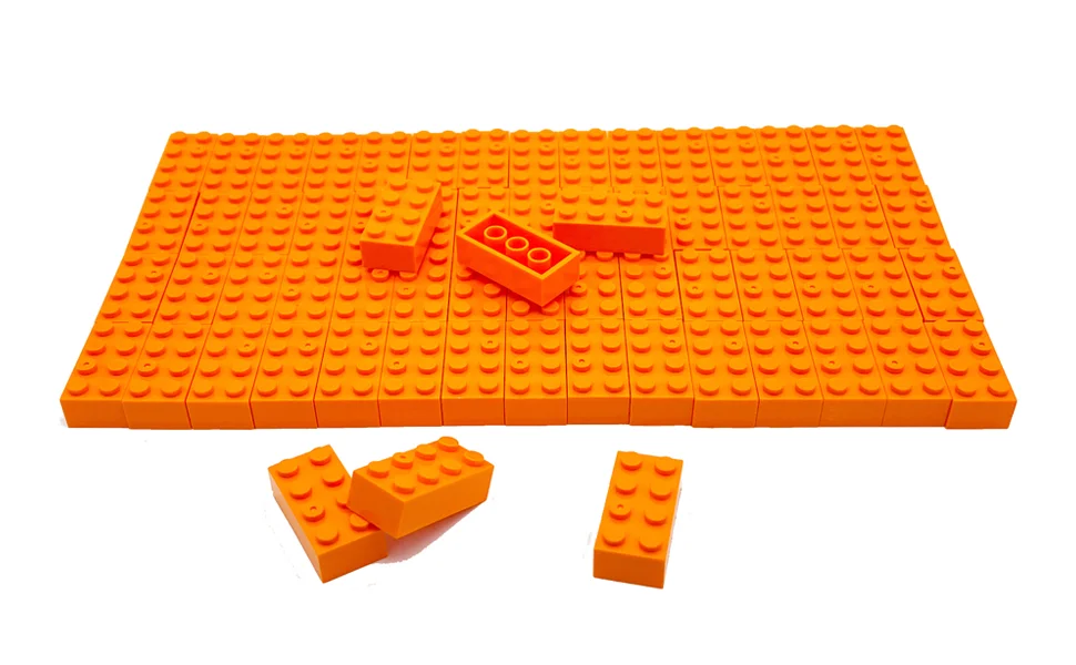 Décennie s de Construction Classiques en Vrac, Pièces Grises et Orange  Compatibles avec Lego, Toutes les Grandes Marques de Briques, Document  Solide Bricks3001, 2x4, 150 Pièces - AliExpress