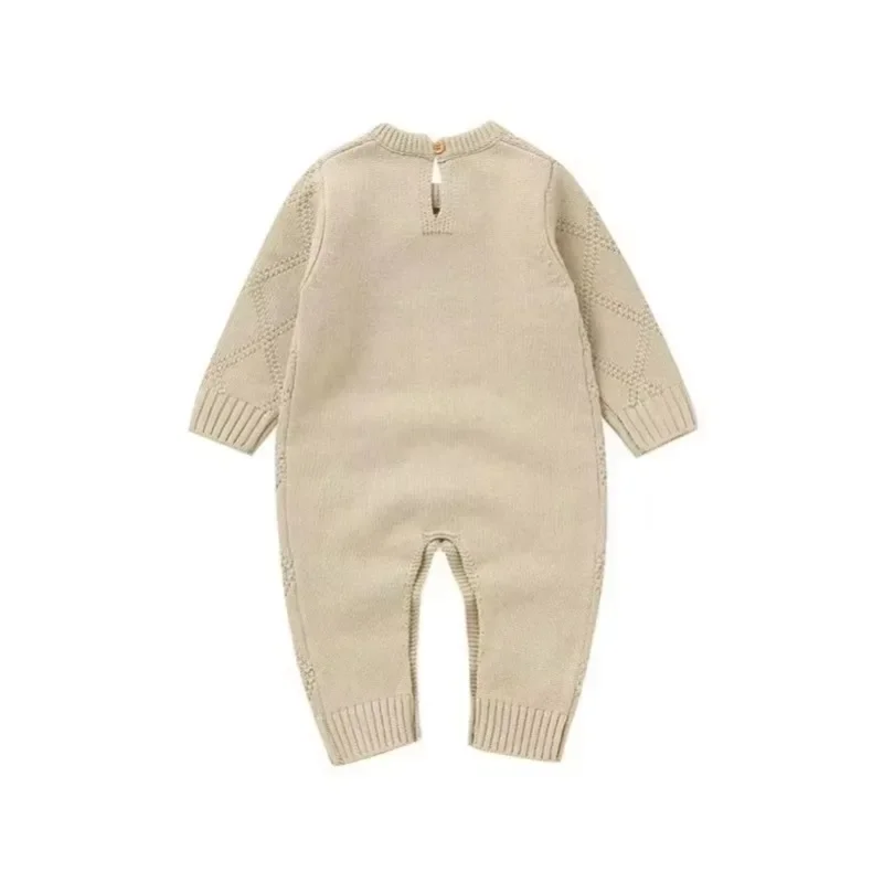 DGUKYM Spring Autumn New Solid Color Knitted Acrylic Long Sleeve 1-18 Months Newborn Baby Boys Girls Rompers Jumpsuit Bodysuit 5