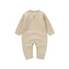 DGUKYM Spring Autumn New Solid Color Knitted Acrylic Long Sleeve 1-18 Months Newborn Baby Boys Girls Rompers Jumpsuit Bodysuit 5