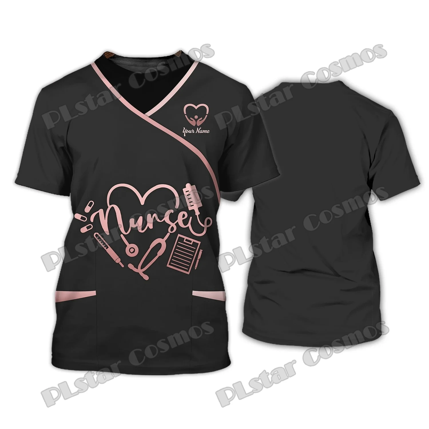 Sommer Neueste Herren t-shirt Krankenschwester Scrubs Medizinische Personalisierte Name 3D Gedruckt Pflege T-shirt Unisex Casual Cool Tee Shirt DW212 – Detail 12