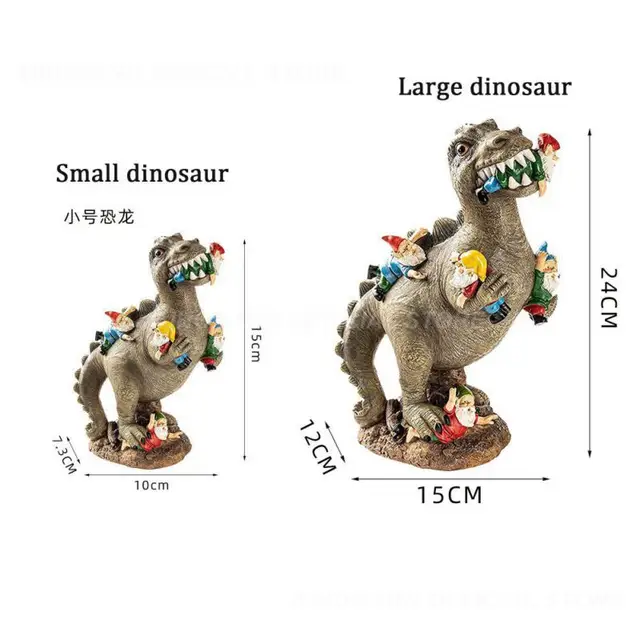Kézműves Dinoszaurusz Dekoráció Törpe Kreatív Szobrok Speciálisan Gyanta Anyagcsomagok Kerti Díszek Kültéri - Image 4