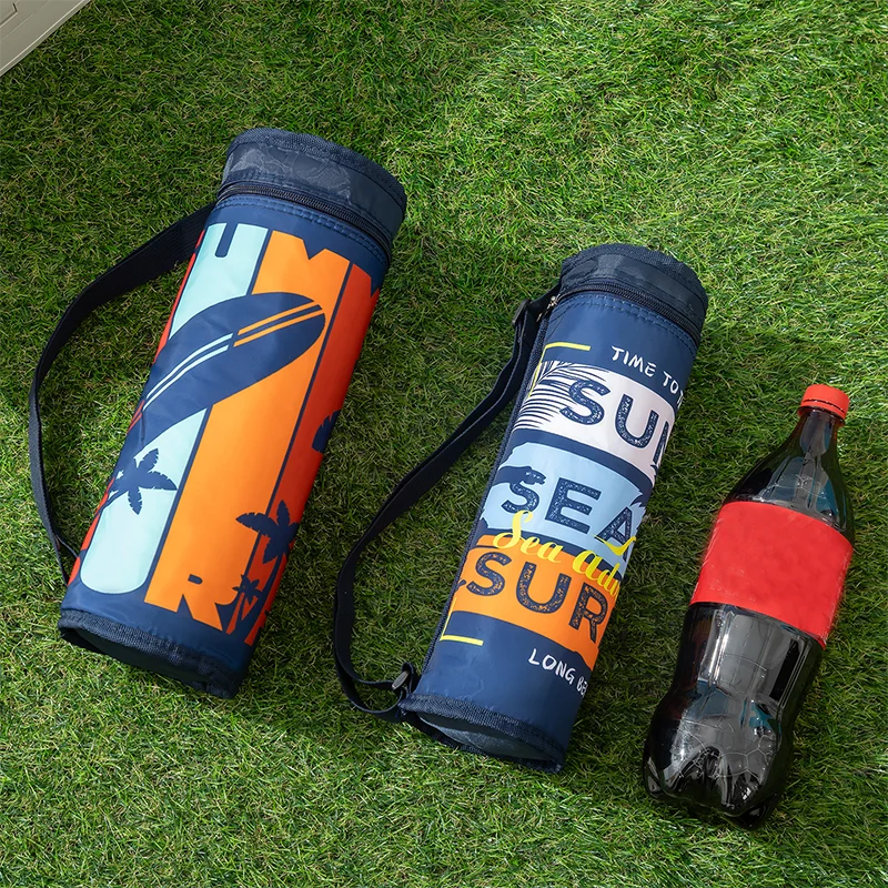 Insulated Portable Water Bottle Cooler Bag - Collapsible Outdoor Travel Sleeve Warmer