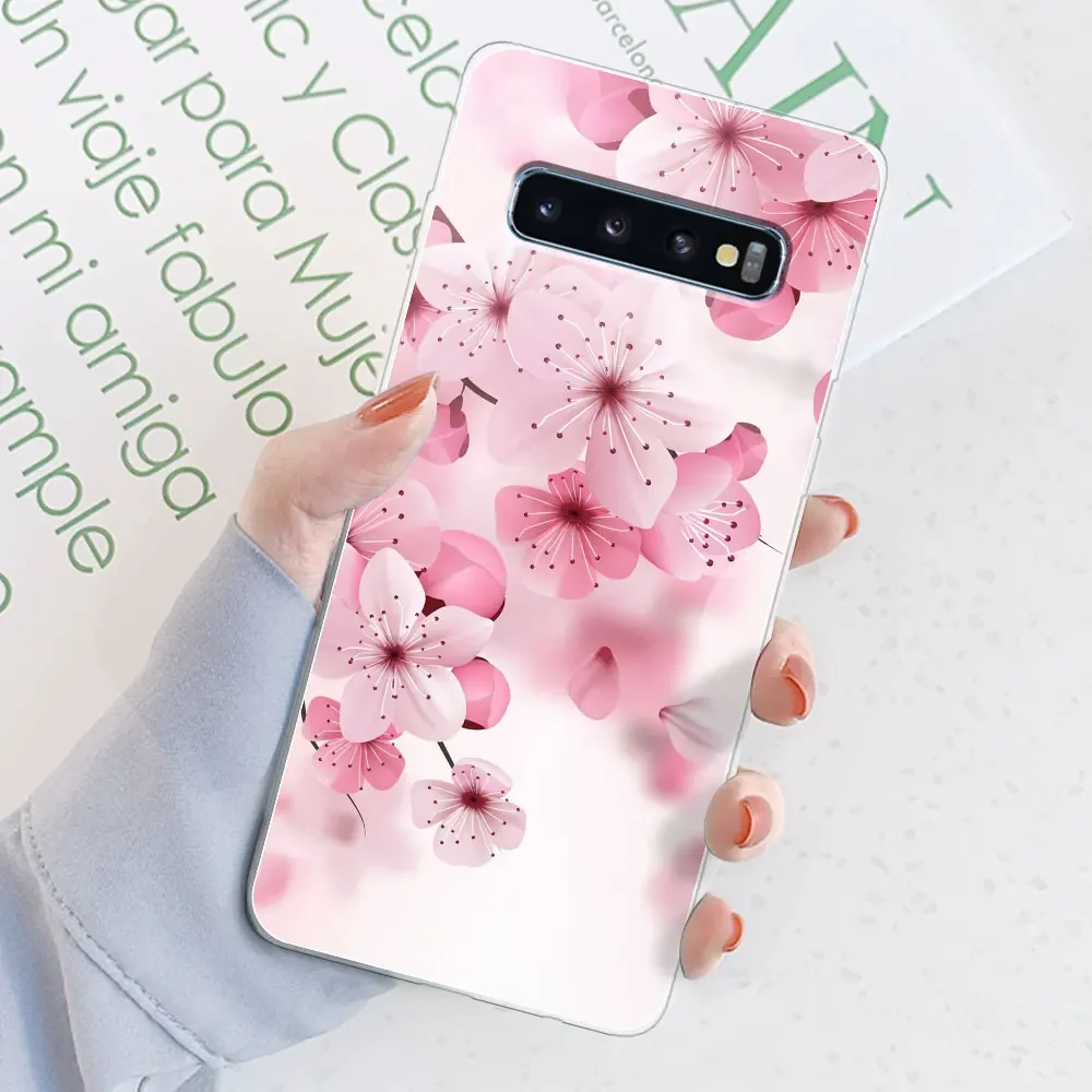 Stylish Watercolor Marble Transparent Silicone Back Bumper Case for [Brand Name] Galaxy S10 Series