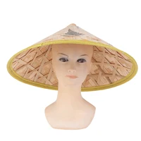 Traditional Chinese Bamboo Hat, Unisex Adult Size Rice Farmer Cap, Perfect for Cosplay and Fishing