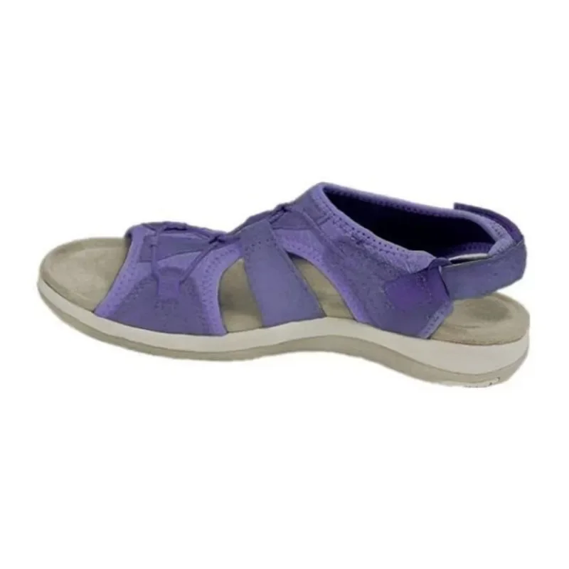 Roman slope heel sandals round toe retro one size large beach solid color sandals for women