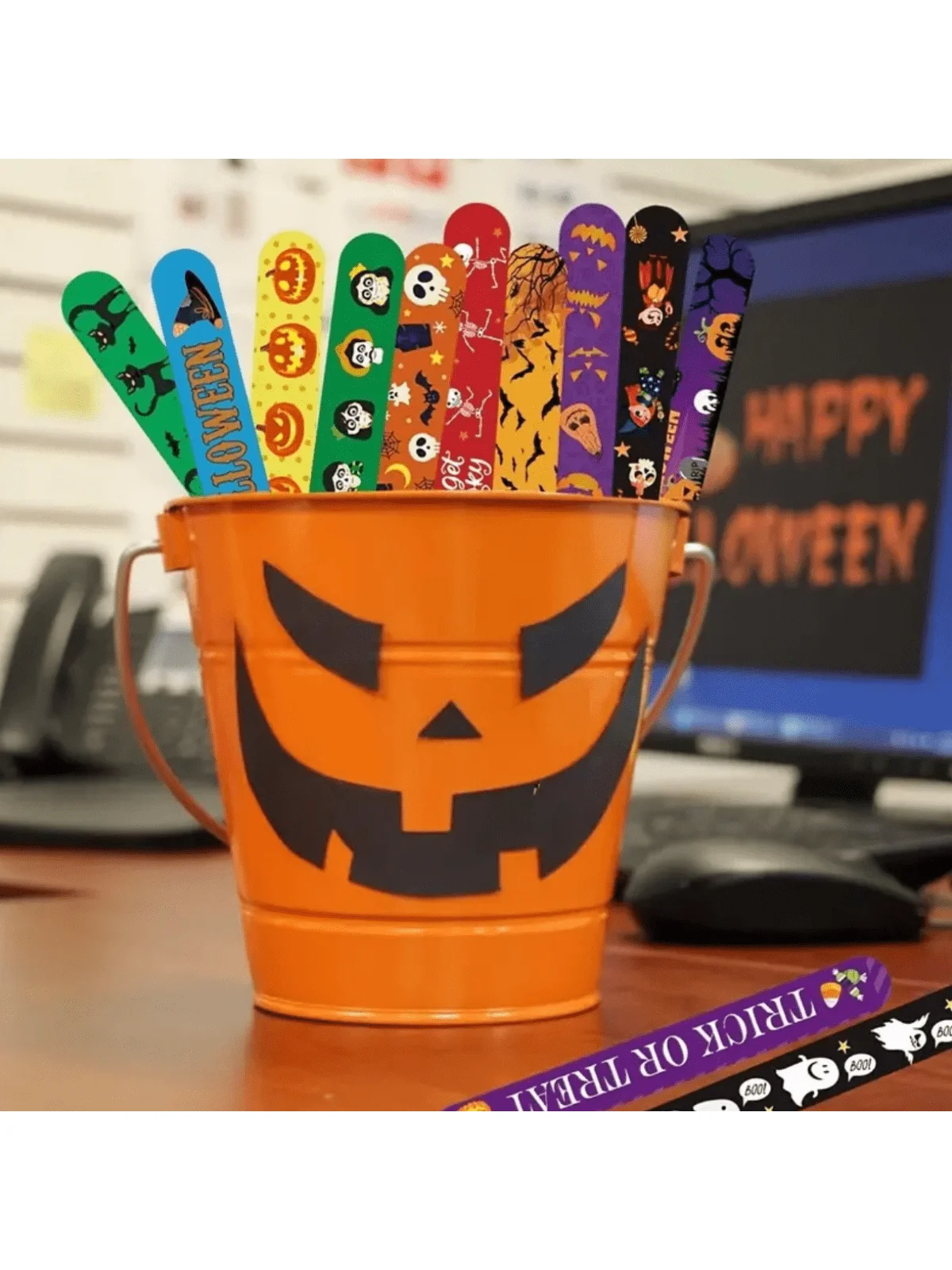 24 Braccialetti Schiaffo Halloween VEYLIN – Zucca, Fantasma, Ragno – Bomboniere E Regali Per Bambini (12 Stili)