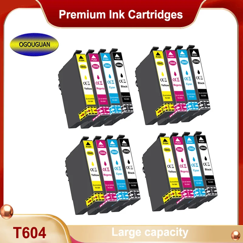 

Картридж чернильный T604 604 604XL T604XL, совместимый с Epson XP-2200 2205 3200 3205 4200 4205 2930 2950DWF, 16 упаковок