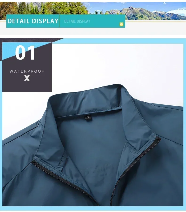 Wasserdichte Sonnenschutzkleidung für Angeln und Jagd Schnelltrocknende Sonnenschutz-Wanderjacke Outdoor-Mantel Camping-Regenjacken – Detail 9