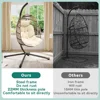 Hanging Egg Swing Chair, Outdoor Wicker Hammock Chairs Without Stand UV Resistant Cushion 350lbs for Patio, Patio Swing 4