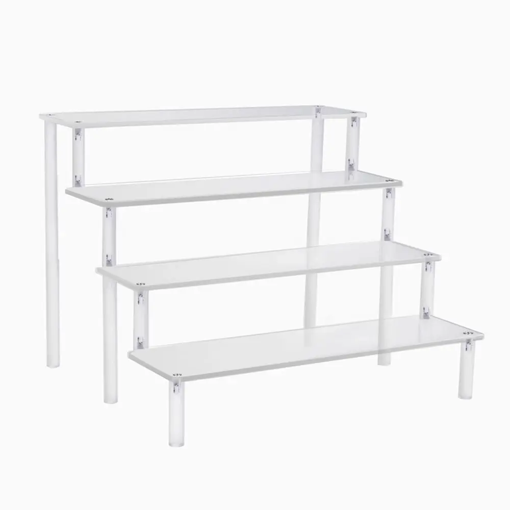 Description Picture 2 of itemAcrylic Display Stand Pottery Storage Rack Doll Clay Figurine Display Stand Transparent Ladder Makeup Organization Shelf Store
