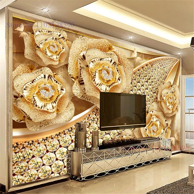 Custom Mural Wallpaper 3D Luxury Golden Large Wall Painting Living Room  Modern Wall Paper TV Sofa Bedroom Study Home Decor - AliExpress