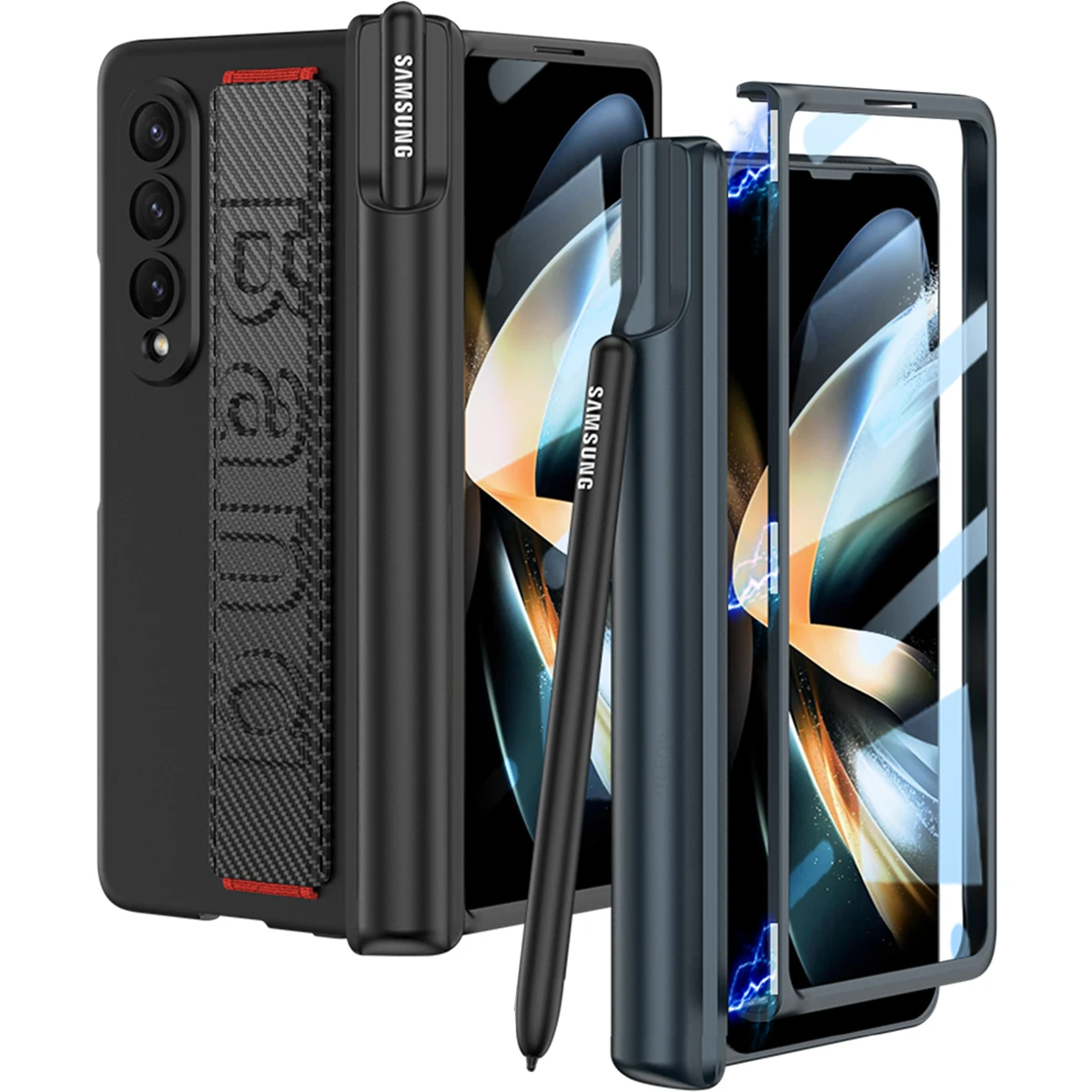 SHIEID Samsung Z Fold 4 Case, Galaxy Z Fold 4 Case Ultra-Thin Tempered  Glass Phone Case Protective Cover for Samsung Galaxy Z Fold 4 Fashion