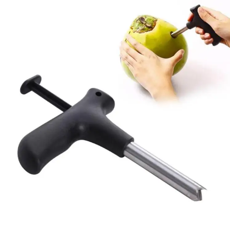 

400pcs Kitchen Accessories New Durable Stainless Steel Coconut Opener Opening Driller Cut Hole Tool Knife + Cleaning Cloth SN