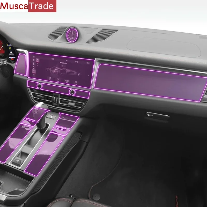 

Tpu Transparent Film for Porsche Macan 2022 2023 Car Interior Sticker Center Console Gear Navigation Dashboard Door Window Panel