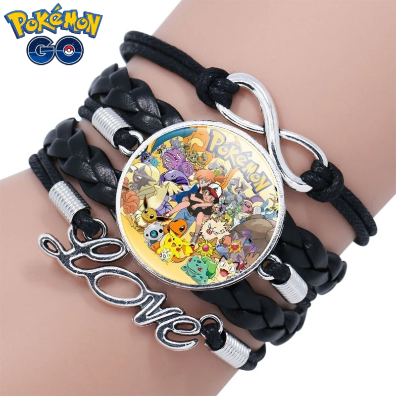 Pokemon Go Kawaii Bracciale Lovely Cartoon Cosplay Anime Figure Pikachu Poke Ball Model Jewelry Chain Wristband Giocattoli Per Bambini Regali