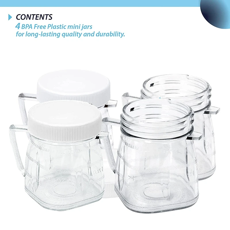 For Oster Blender Replacement Parts, 4937 Mini Osterizer Blender Jar  Accessory, Cup Mini Plastic Jars With Lids (2 Pack) - AliExpress