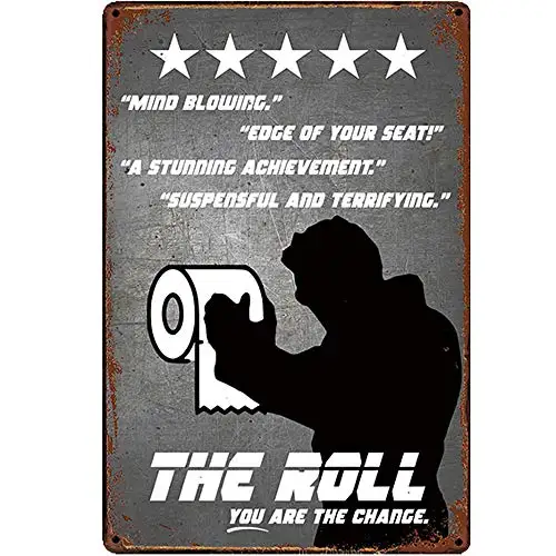 

Original Retro Design The Roll Rules Tin Metal Signs Wall Art | Thick Tinplate Print Poster Wall Decoration for Bathroom