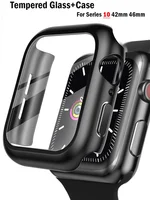Tempered Glass+Case For Apple Watch Series 10 42mm 46mm 45mm 41mm 44mm 38-40mm PC bumper Screen Protector series 9 8 7 6 5 4 se