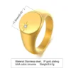 Bague Pinky, bague chevalière, bague pour hommes et femmes, bagues chevalières florales en acier inoxydable, bague céleste étoile du nord CZ