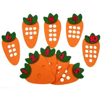1-10 Montessori Educational Toy Children's Puzzle Handmade DIY Toy Kindergarten Carrot Apple Tree Match Digital Teaching GYH 2