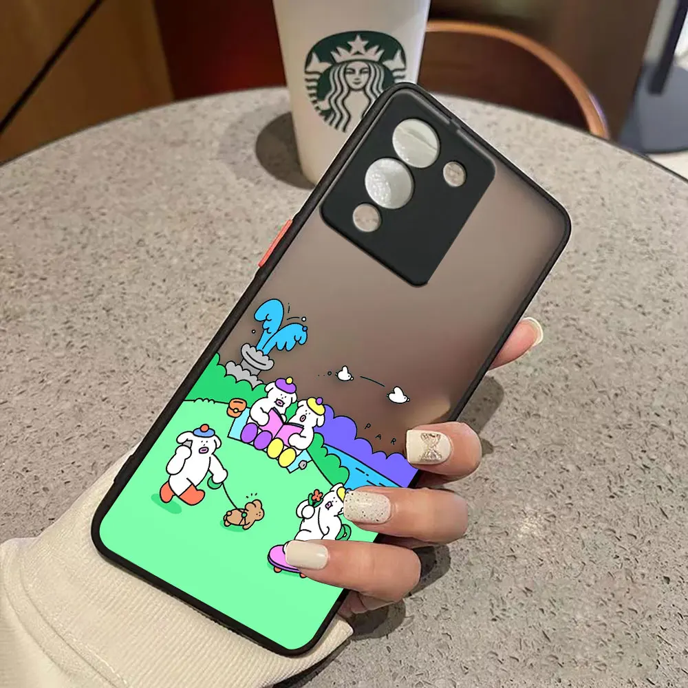 thumbnail image 1 of Matte Case for infinix NOTE 12 G96 11 10 8I 8 7 SMART 4 SPARK 8 8P 6 PRO S5 Case Funda Coque Capa Shell White Pig Rabbit Cartoon, 1 of 5