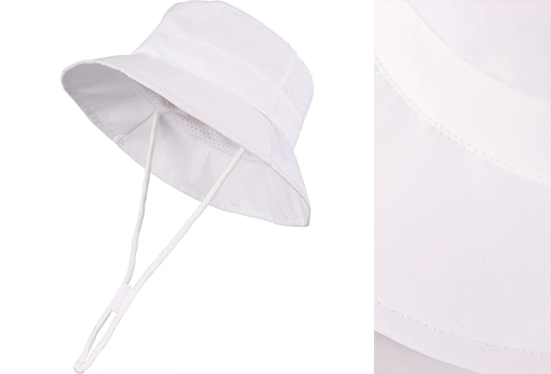 Baby Sonnenhut Kleinkind Sommer Sonnenschutz Baby Jungen Hüte Strand Hüte Breite Krempe Eimer für Baby Mädchen Einstellbare Kinder Kappe – Detail 6