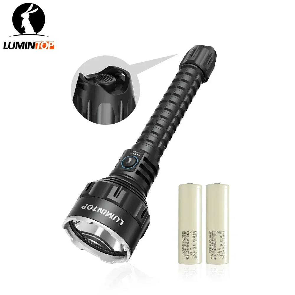 

Lumintop PK21-T Tactical LED Flashlight Luminus SFT40 1650 Lumens 1200M with SS Strike Bezel Dual Side with 21700 Battery